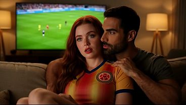 A horny redheaded stepsister gets laid during the World Cup playoffs—full video on my Sheer profile (IA)