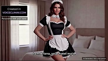 Hot Hotel Maid finds you jerking off and she wants to finish the job – AI Generated POV JOI